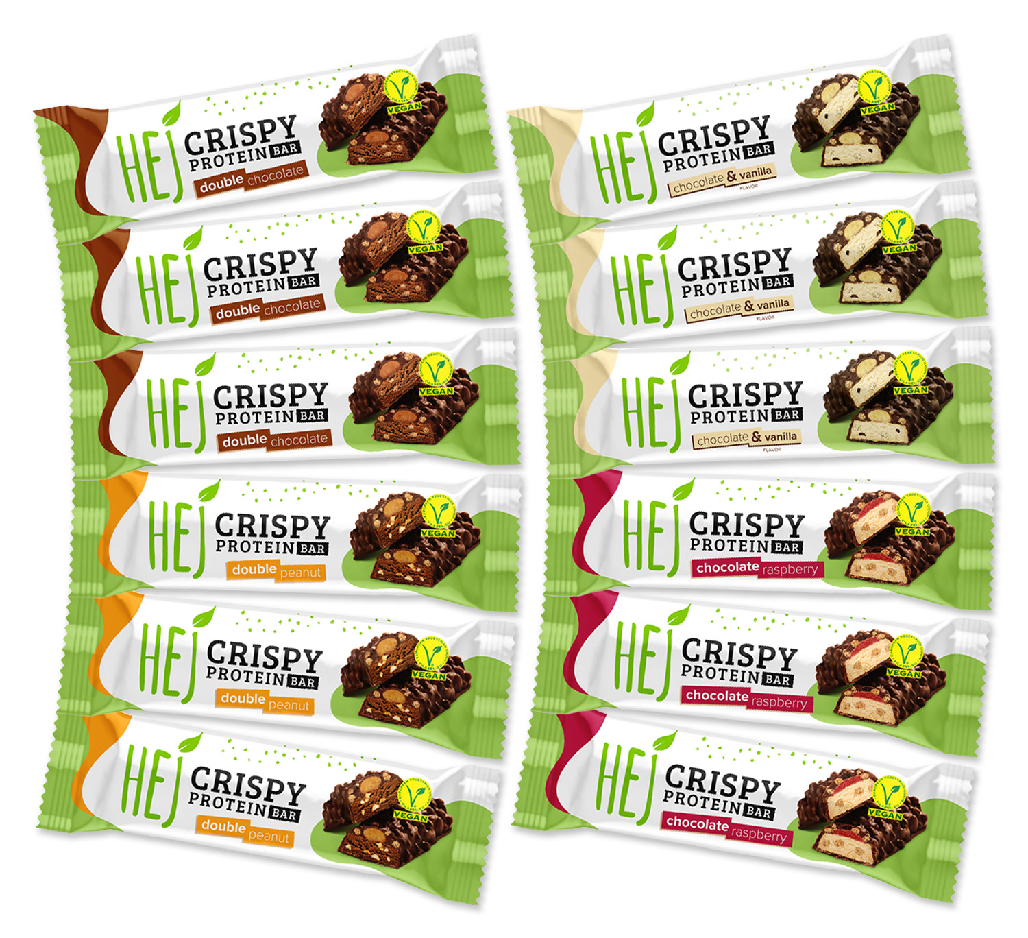 HEJ Vegan Crispy Bar - Mix Box - 12 x 45 g