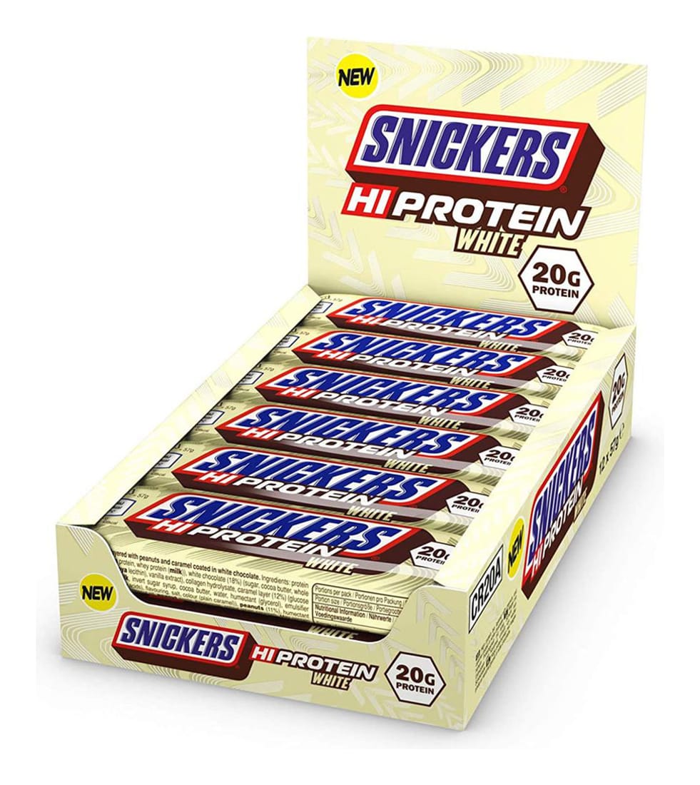 Mars Protein - Snickers HI Protein - White Chocolate Bar - 12 x 57 g