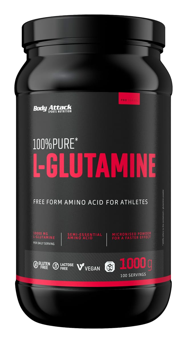 Body Attack 100% Pure L-Glutamine - 1000 g