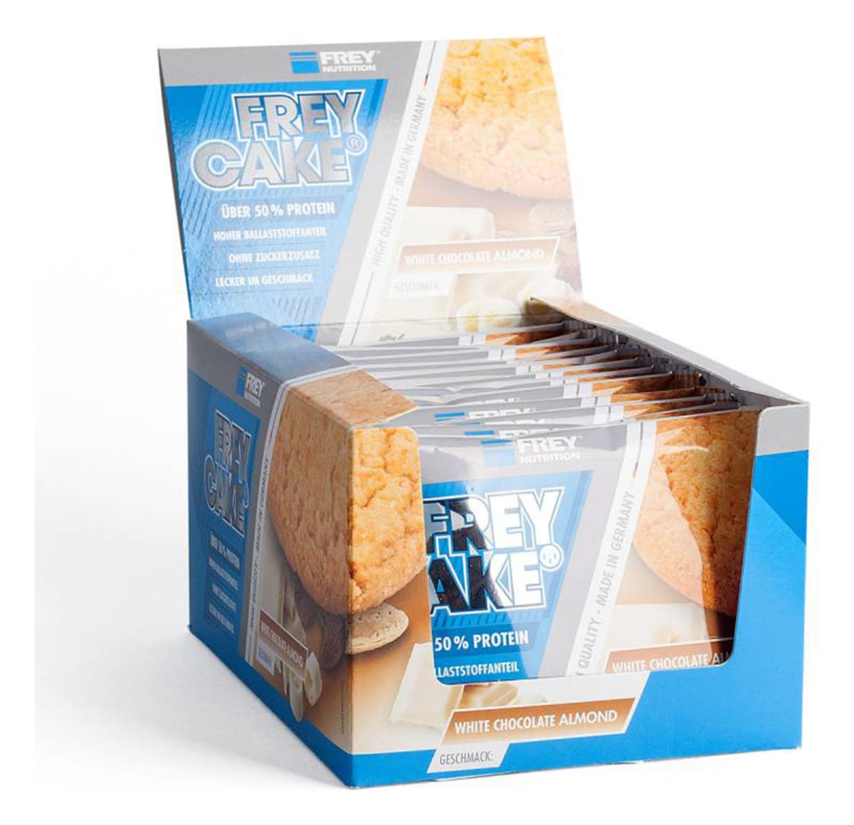 Frey Nutrition Frey Cake - 12 x 75 g White Chocolate Almond