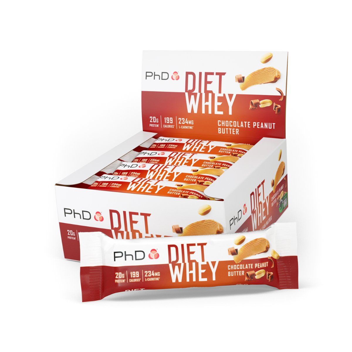 PHD Diet Whey Bar - 12 x 65 g