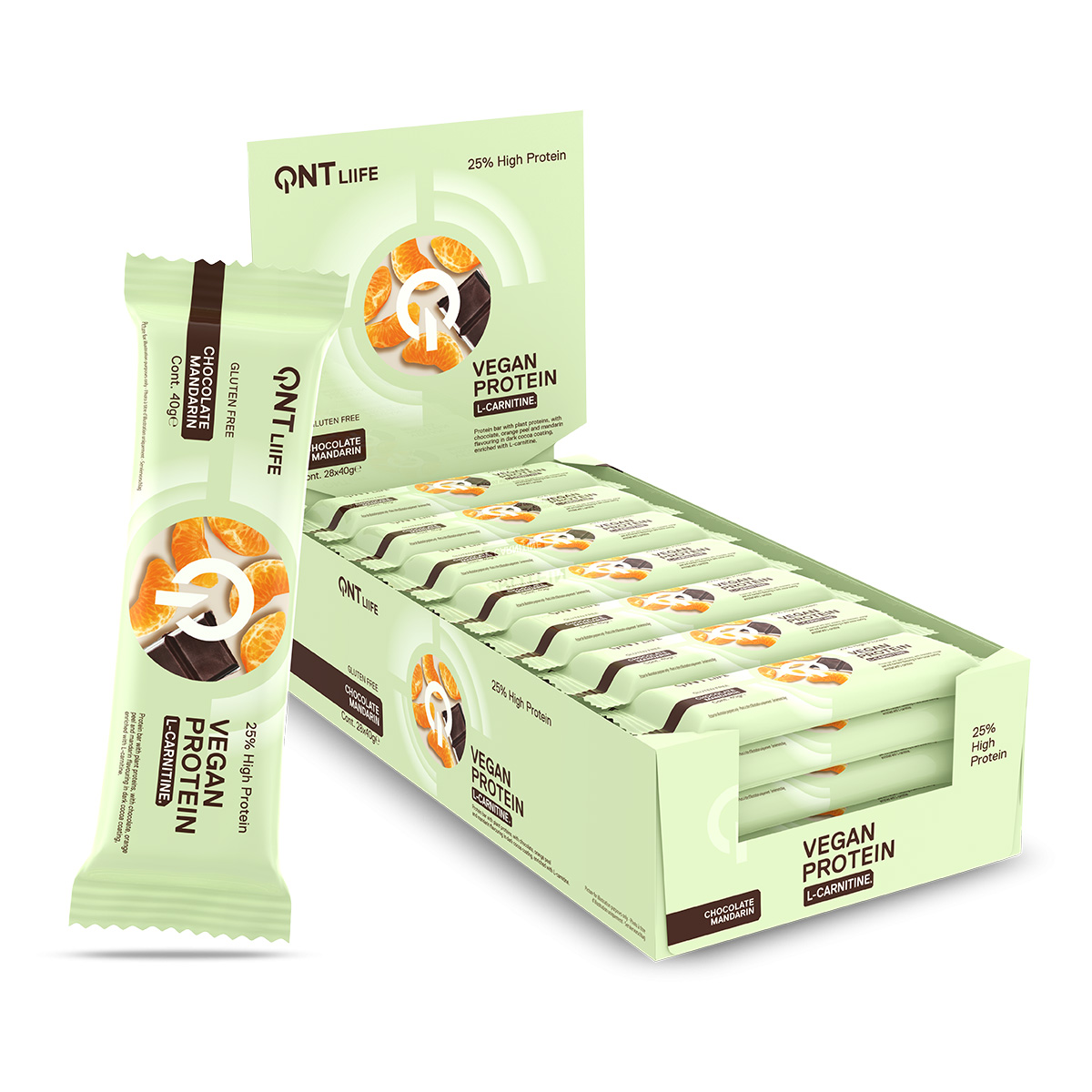 QNT Vegan Protein Bar mit L-Carnitin - 28 x 40g