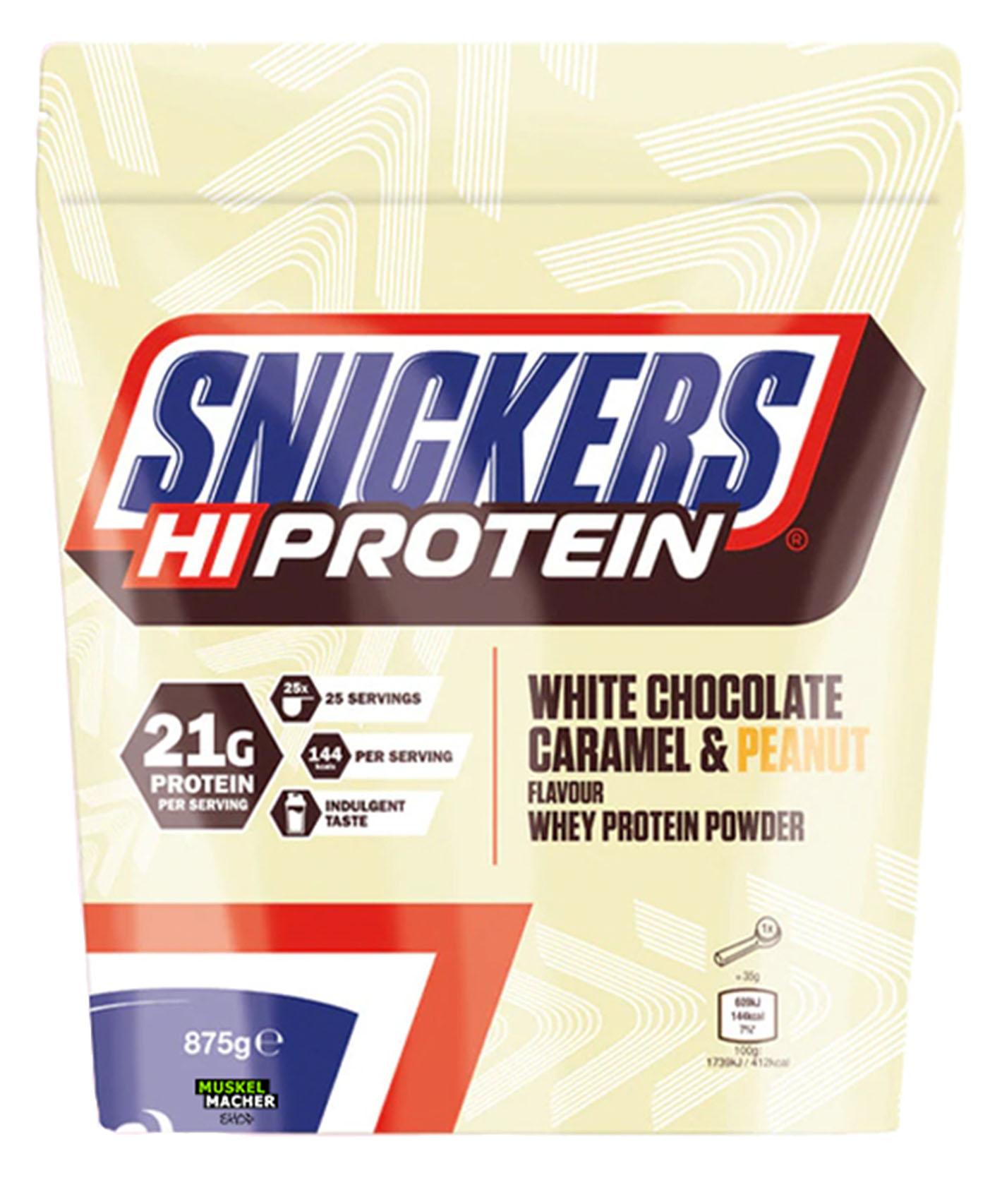 Mars Protein - Snickers HI Protein Pulver Powder - White Chocolate, Caramel & Peanut - 875 g