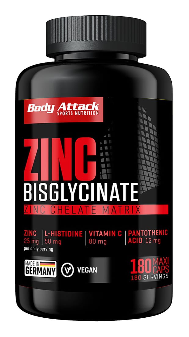 Body Attack Zinc Bisglycinate - 180 Kapseln