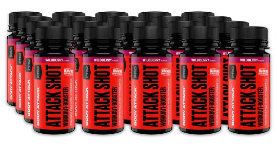 Body Attack Attack Shot - 20 x 60 ml Wildberry